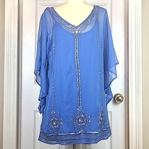 Soft Surroundings Beaded Tunic Blouse